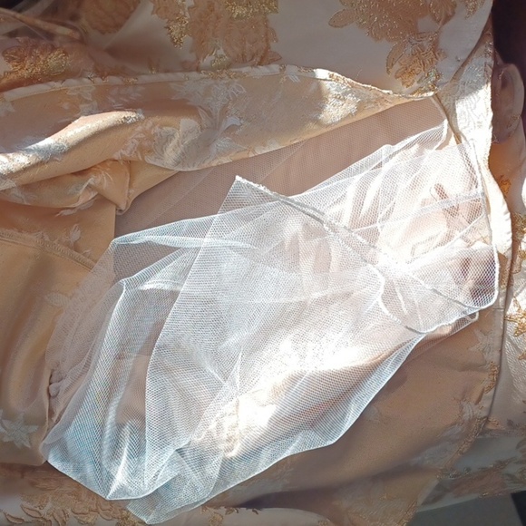 City Triangles NWT Size 15 Ball Gown! Blush Gold Brocade, side zip, 3 layers - Picture 7 of 7